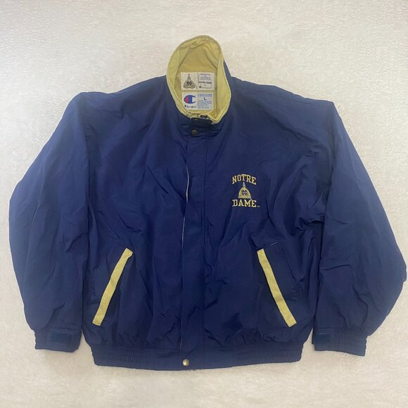 Notre Dame Exclusively Tailored Team Issued Embroidered Champion Jacket Men's L - Picture 1 of 14